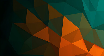 Abstract geometric background in orange and green color