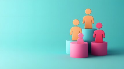 3D Icon Representing Team Growth and Employee Development Concept