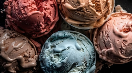Obraz premium a pile of ice creams in a bowl