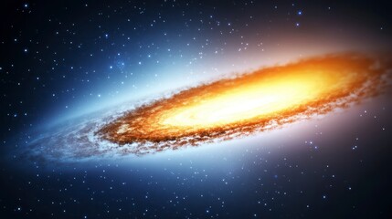 Fototapeta premium Stunning Spiral Galaxy with Brilliant Core and Starry Background