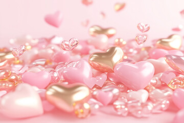 pink background with hearts