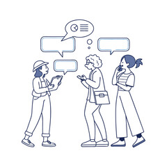 Hand-Drawn Speech Bubbles and Chat Icons Collection