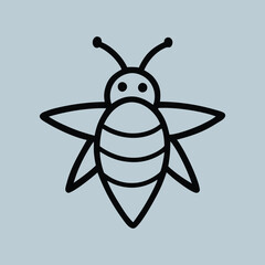 Elegant Bee Silhouette Vector Design – Perfect for Logos and T-Shirts