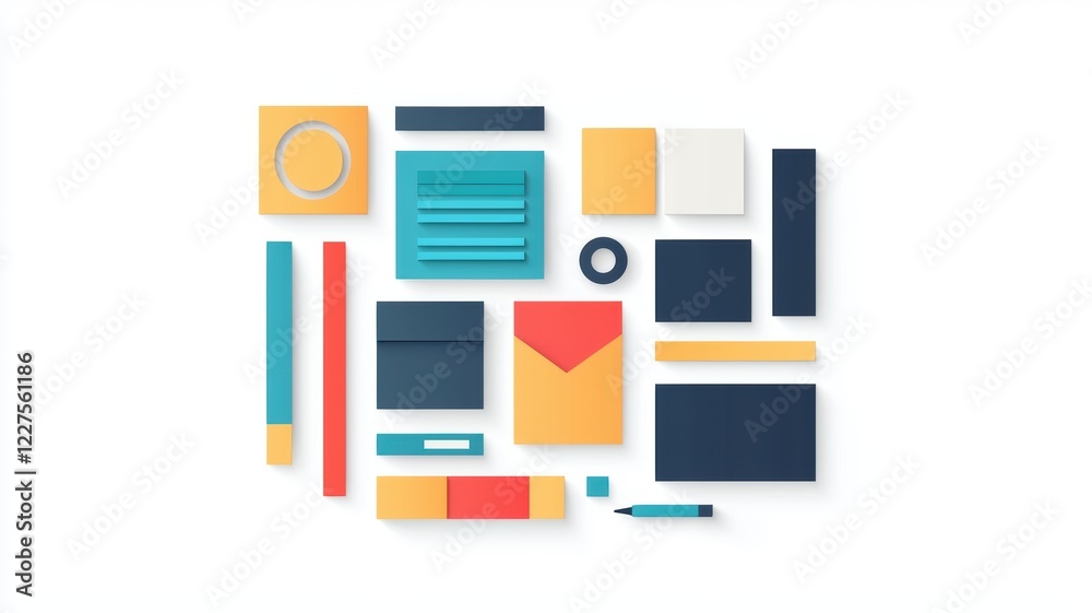 Poster modern user interface design elements flat web ui collection for creatives