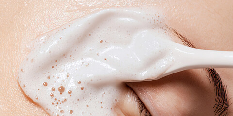 Fototapeta premium Facial Cleanser Application Near Eye