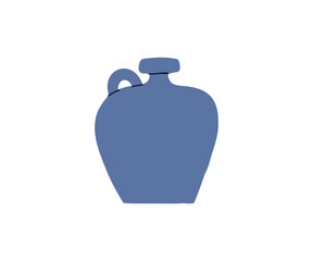 Cute interesting vase drawn in flat style. Interior, vase, decoration. Hand drawn vector illustration.