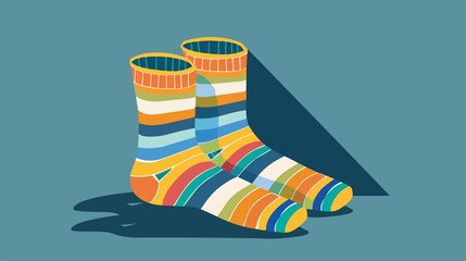 Down Syndrome Day Sock Flat Vector Illustration