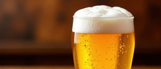 Golden Lager Foam, Pub Glass, AI Art
