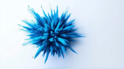 Fototapeta premium Vibrant Blue Powder Explosion on White Background for Creativity