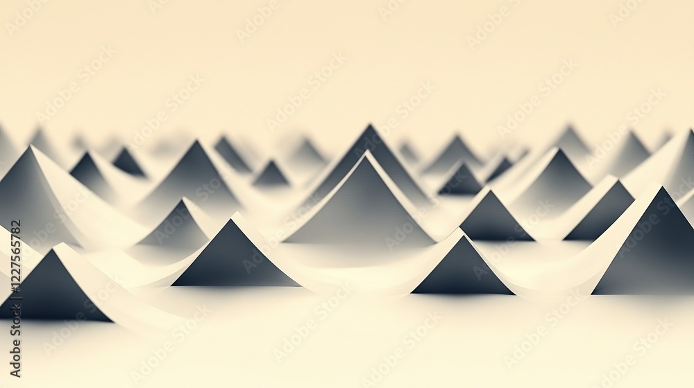 Poster sharp triangular motifs aligned in symmetric repetitive columns