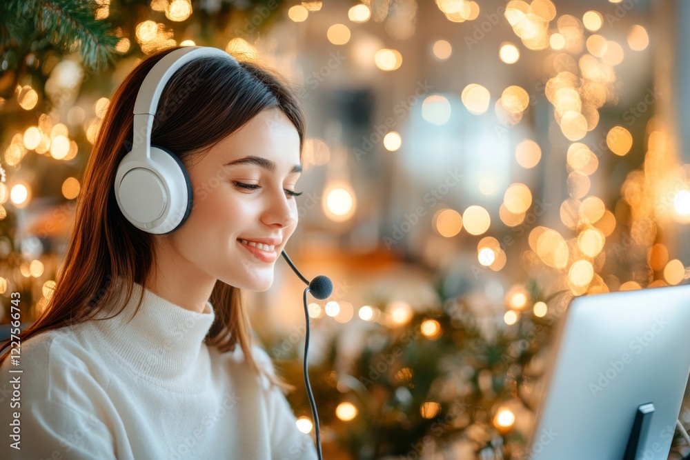 Poster A call center agent effortlessly switching between languages while assisting a customer over the phone