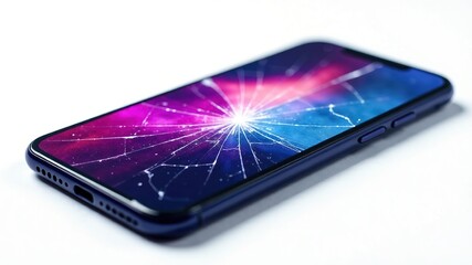 Broken Phone Screen, Stunning Colors, High-Quality Image
