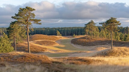 Sunlit Dunes Golf Course Landscape Photography