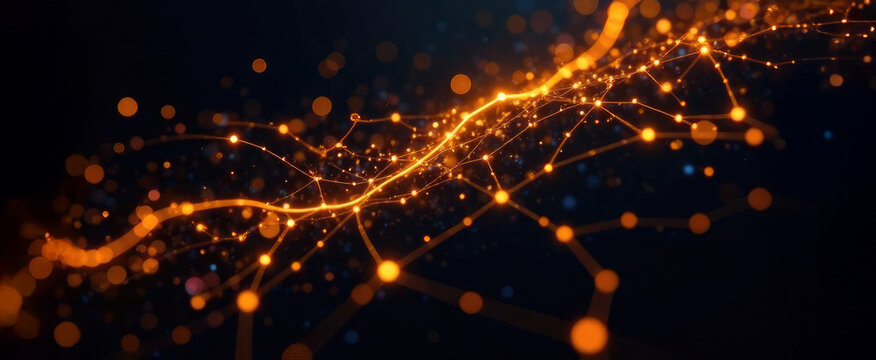 Expanding and Growing Neural Network from Center Core to Large Scale and Complex Web with Nodes and Connections. AI, Computer Algorithms, Artificial Intelligence and Large Language Model Visualization