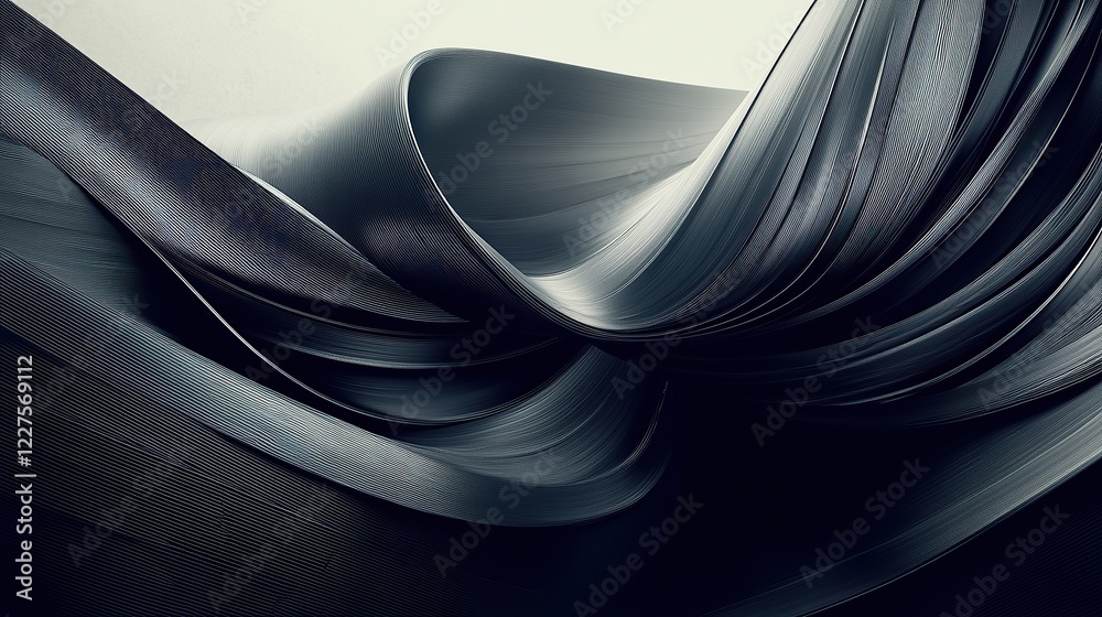 Poster sinuous lines curving dynamically yet minimally