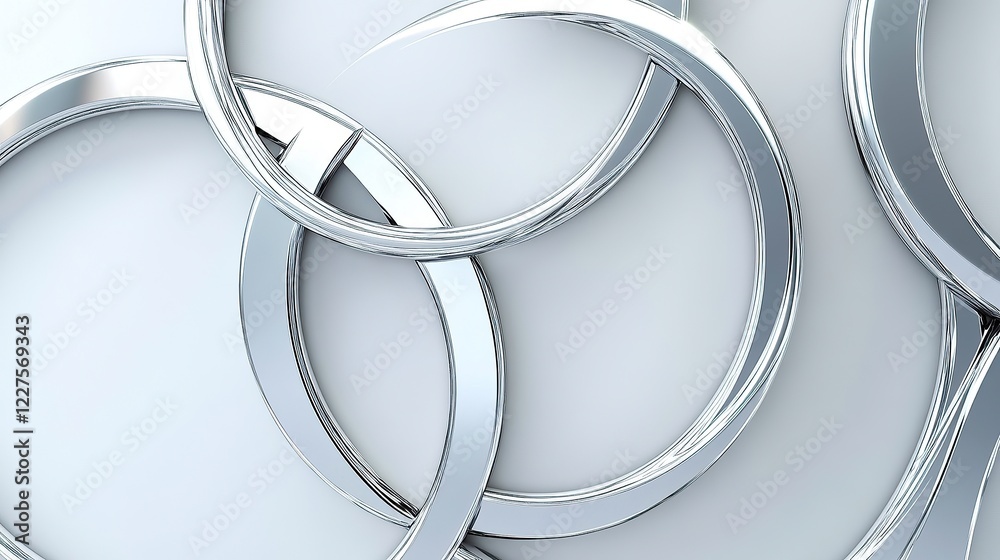 Poster smooth minimalist circular arcs intersecting at sharp angles