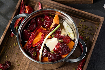 Mini hot pot soup base spicy beef oil pot