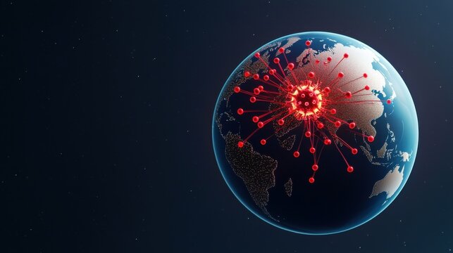 Global COVID-19 Virus Spread Visualization on Earth with Data Points