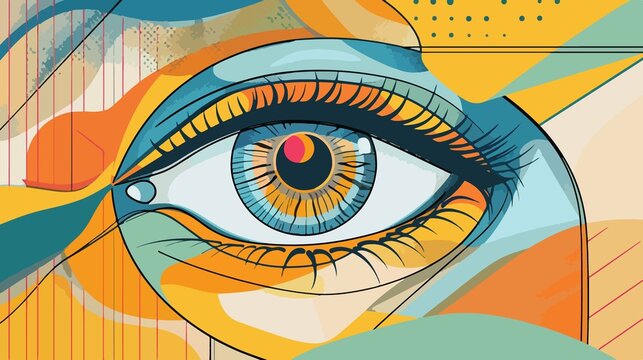 Color Blindness Daltonism Vision Flat Vector Illustration