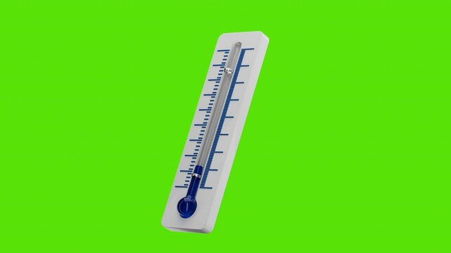 Animated thermometer icon for your video. Winter weather forecast. Cold. Cooling icon. Air conditioning.
