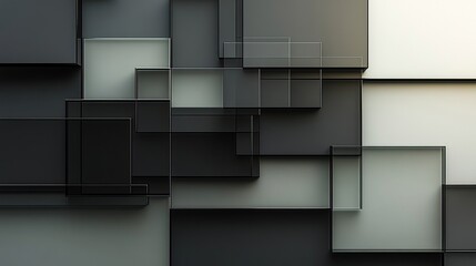 Subtle broken rectangular forms layered elegantly atop each other to portray abstract minimalist rhythm