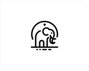Elephant logo design icon vector illustration.