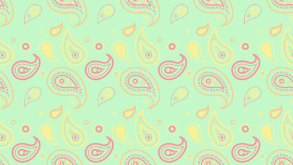 Paisley colours by tropical decorating. Tiled color with art plant. Decoration contemporary to 2025 orient.