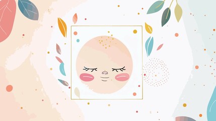 Adorable Baby Face Icon on White Background - Colorful Design