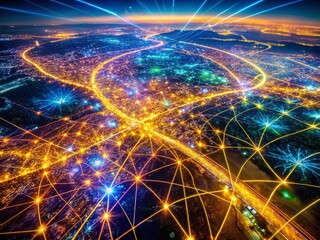 Aerial Perspective: Global Interconnectivity, Complex Systems, Networked World, Abstract Systems, Global Infrastructure