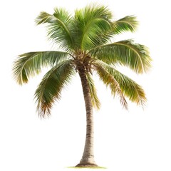Palm tree with coconuts isolated on a clean white background for tropical themed design