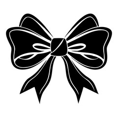 Black bow silhouette vector, bow silhouette  vector, bow vector