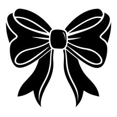 Black bow silhouette vector, bow silhouette  vector, bow vector