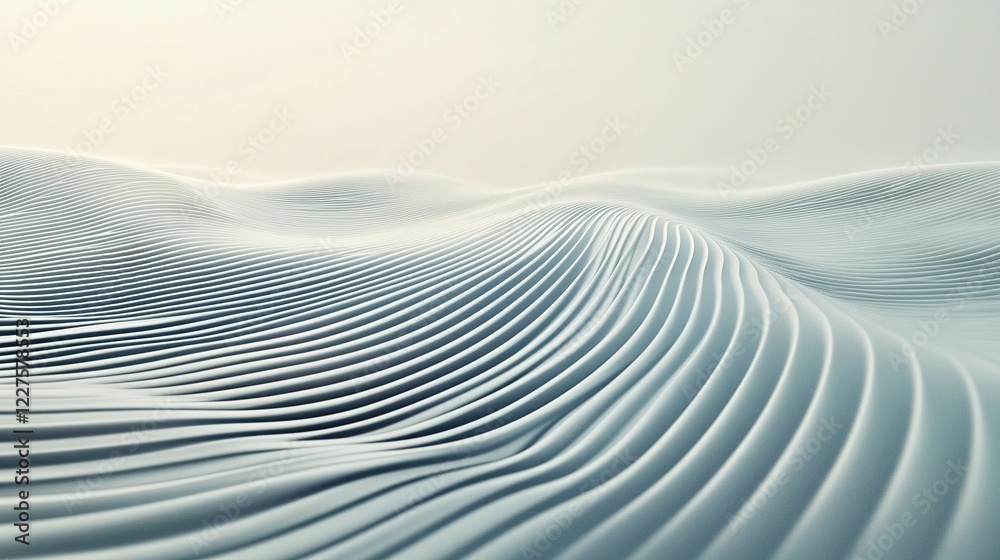 Poster thin parallel lines forming abstract ripple patterns