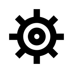 Cogwheel icon. Line and glyph gearwheel sign. Outline cogwheel mechanism symbol