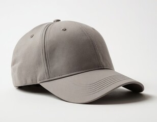 Fototapeta premium Gray baseball cap showcasing a sleek and modern design, perfect for casual wear.
