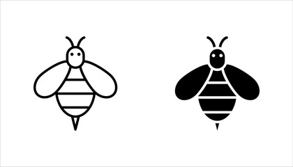 Bee icon  set, on white background.