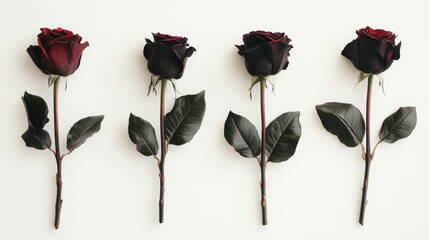Roses isolated on white background.