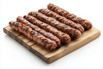 sausage on a wooden board