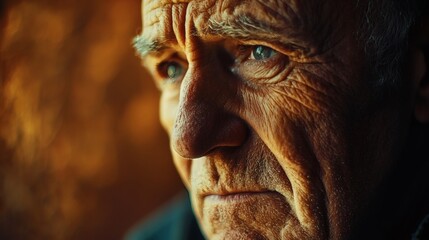 Close Up Portrait of a Senior Man's Face