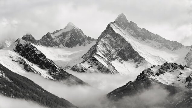 paisaje de monta&ntilde;as y niebla