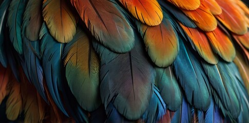 Obraz premium primer plano de plumas de ave. colorido