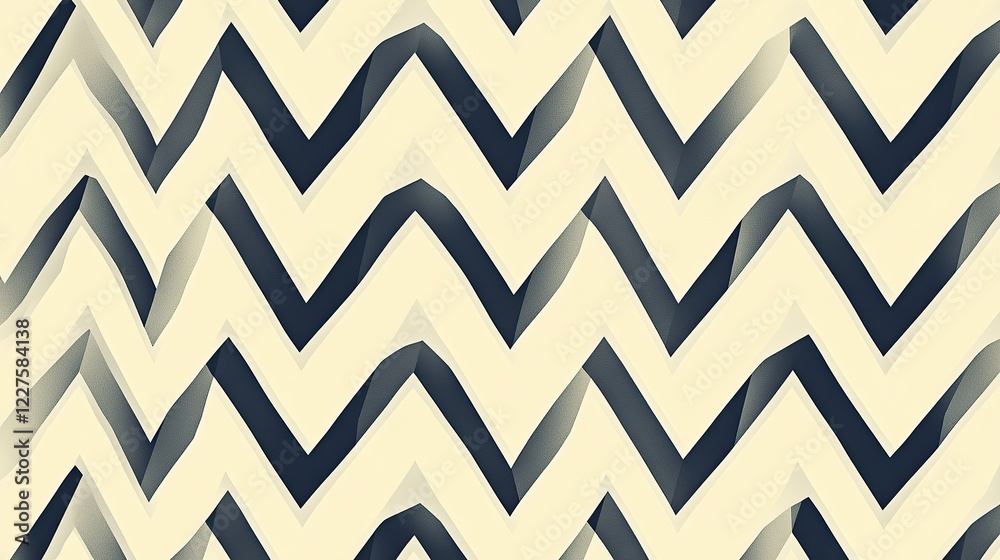 Poster zig-zagging patterns intersecting into minimalist triangular forms