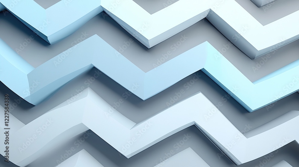 Poster zigzag strokes chained horizontally in a perfectly leveled design