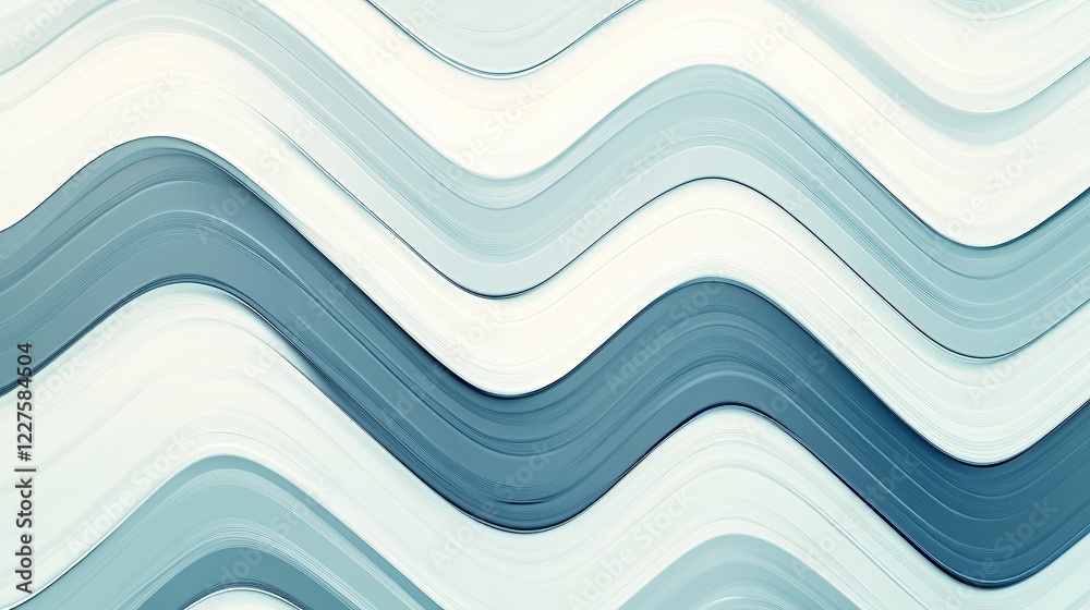 Poster zigzag strokes chained horizontally in a perfectly leveled design