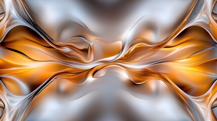 Abstract Gold and Silver Fluid Design