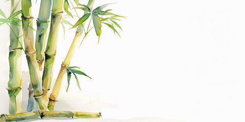 Fototapeta premium bamboo trees on light background. space for text, spa advertising