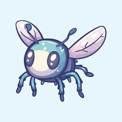 Cute cartoon mosquito  vector illustration 