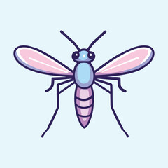 Cute cartoon mosquito  vector illustration 