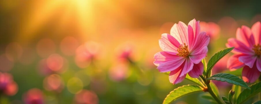 Soft pink and golden coleonema flowers in the sunlight, flowers, gold, blooming