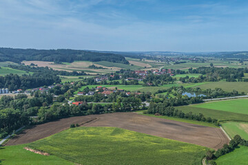 Ausblick auf das Rottal rund um die Kuranlagen von Bad Birnbach im Niederbayerischen B&auml;derdreieck